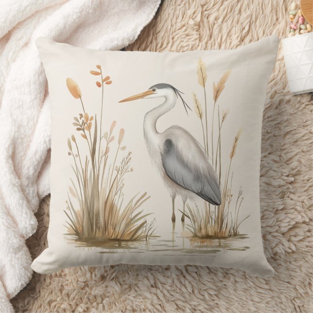 Cojín Decorativo Heron y Rushes Beige (Manta)