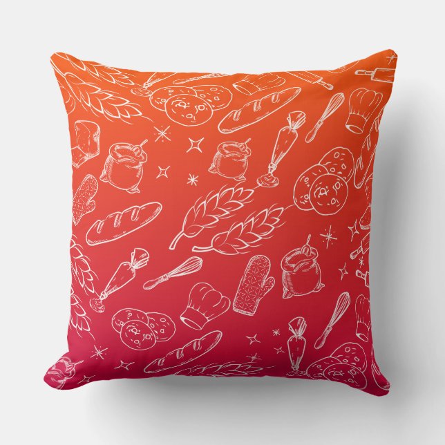 Cojín Decorativo herramientas de horneado y panadería de cocina nar (Anverso)