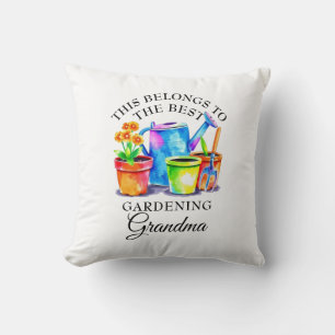 Cojín Decorativo Herramientas de jardinería coloridas de color agua