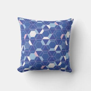 Cojín Decorativo Hexagones, triángulos: patrón abstracto geométrico