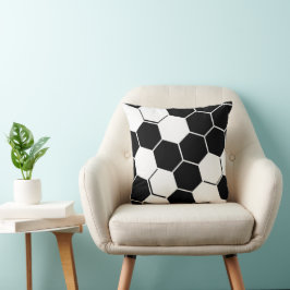 Cojín Decorativo Hexágono Geométrico Elegante Blanco y Negro