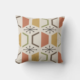 Cojín Decorativo Hexagons modernos multicolores de mediados del sig