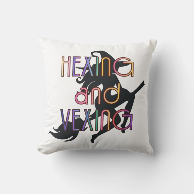 Cojín Decorativo HEXING AND VEXING Witchcore Design (Anverso)