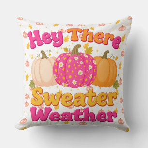 Cojín Decorativo Hey Ahí Sweather Weather Cosy Fall Pumpkin