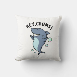 Cojín Decorativo Hey Chums Funny Toothy Shark Pun