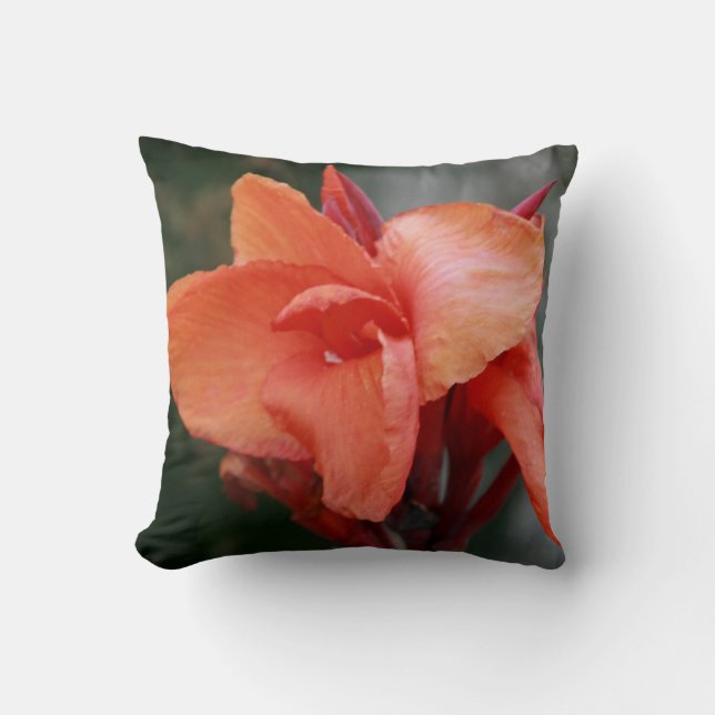 Cojín Decorativo Hibisco anaranjado (Anverso)