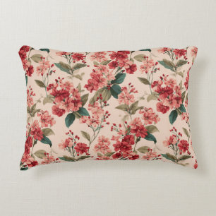 Cojín Decorativo Hibisco Floral Rosa Rojo