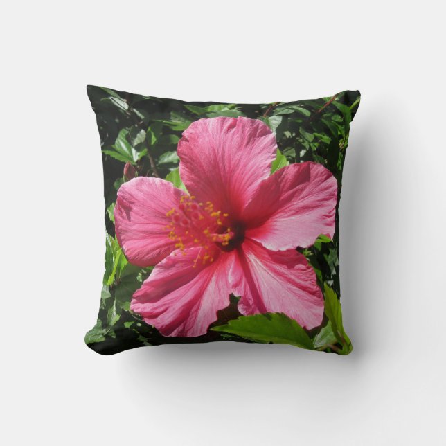 Cojín Decorativo Hibisco rosado oscuro (Anverso)