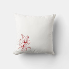 Cojín Decorativo Hibiscus Square Pillow | Elegant Floral Throw Pill