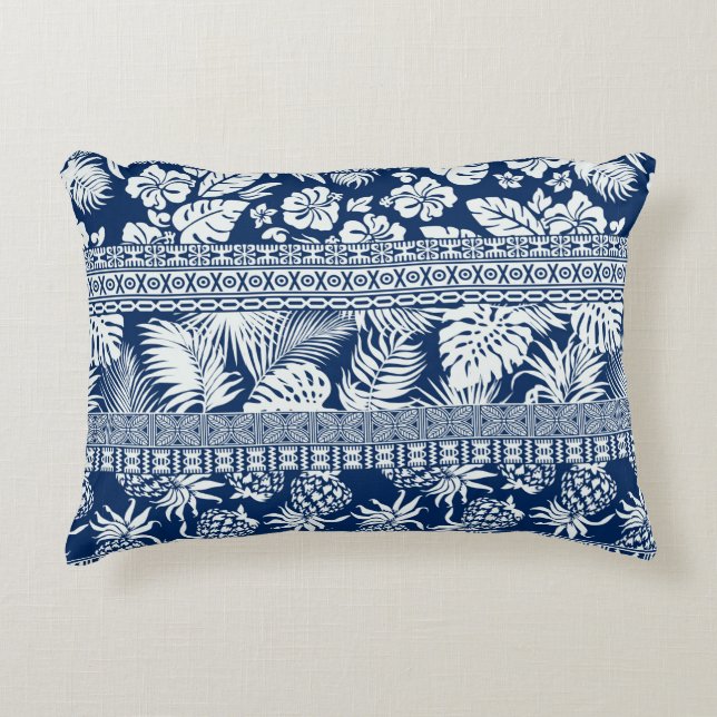 Cojín Decorativo Hibiscus tropical leaves hawaiian ornament wallpap (Anverso)