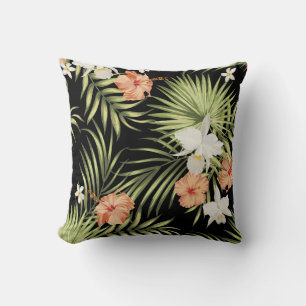 Cojín Decorativo Hibiscus Tropical: Patrón Floral Vintage