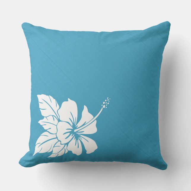 Cojín Decorativo Hibiscus turquesa (Anverso)