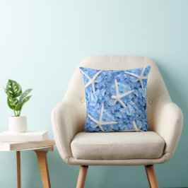 Cojín Decorativo Hidrangea Azul Piscina blanca