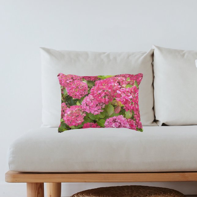 Cojín Decorativo Hidrangea rosa Blooms Floral (In Situ Sofa)