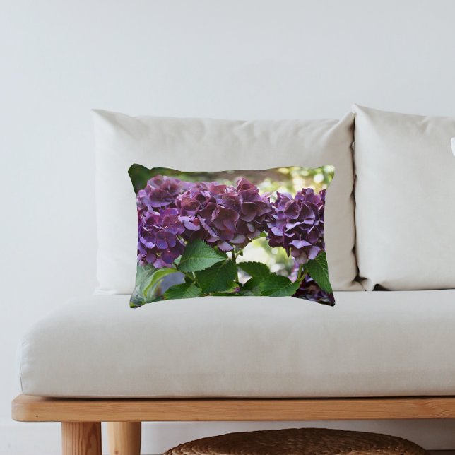 Cojín Decorativo Hidrangea Violeta Roja Blooms Floral (In Situ Sofa)