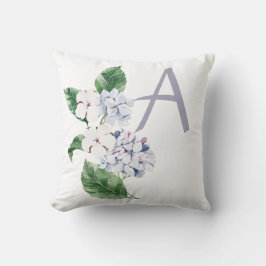 Cojín Decorativo HIDROANGEA de primavera con carta personalizable