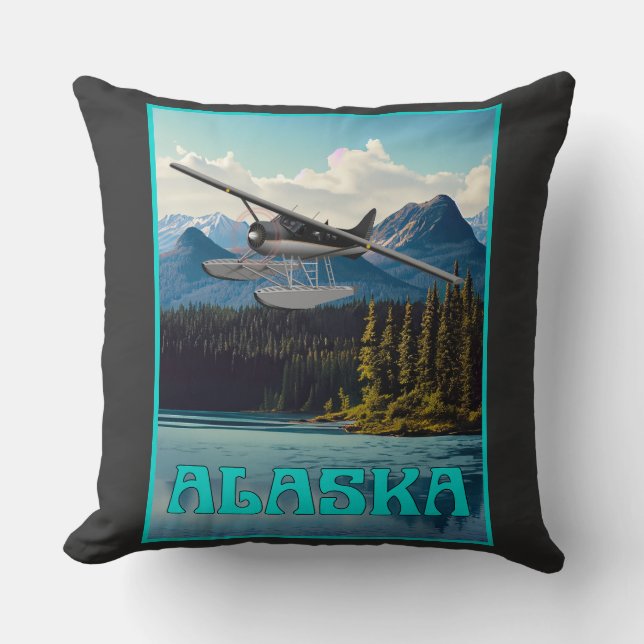 Cojín Decorativo hidroavión de Alaska (Anverso)