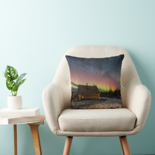 Cojín Decorativo Hielo y nieve   Aurora Polaris Murmansk, Islandia