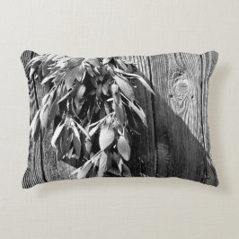 Cojín Decorativo Hierba botánica Boho hojas Barnwood blanco negro