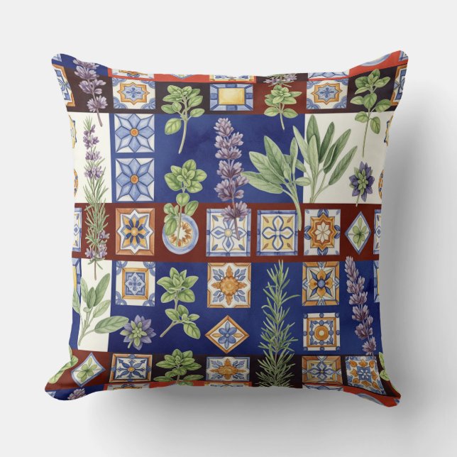 Cojín Decorativo Hierbas picantes de Italia de Natasha Us (Anverso)