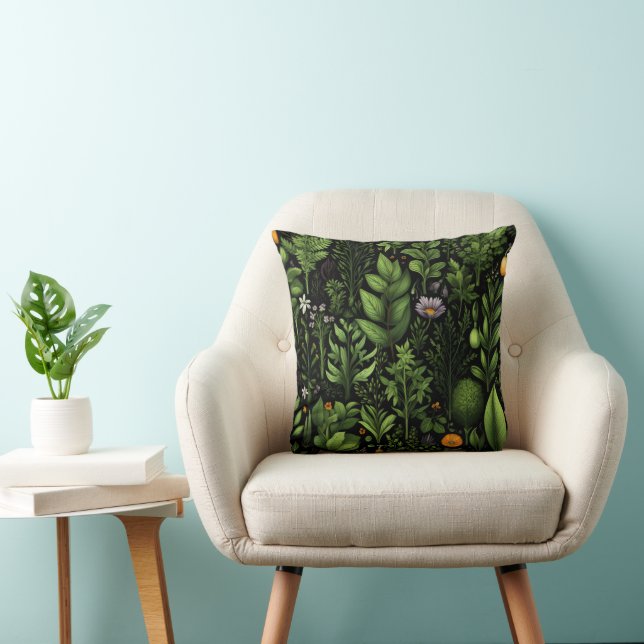 Cojín Decorativo Hierbas Verdes Oscuros (Silla)