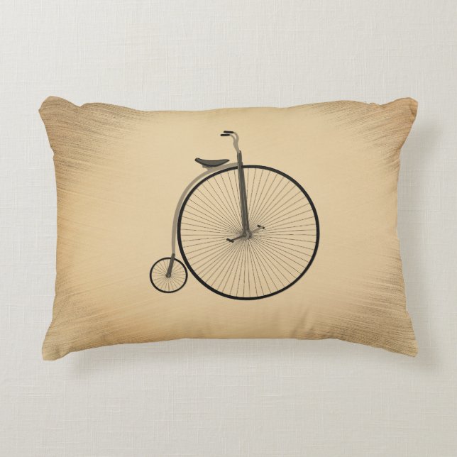 Cojín Decorativo High-Wheel Antique Bicycle Rustic (Anverso)