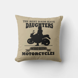 Cojín Decorativo Hija divertida de los mejores papás monta motocicl