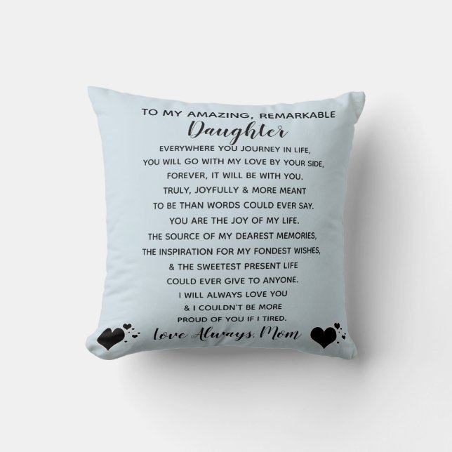 Cojín Decorativo hija que dice con la flor (Anverso)