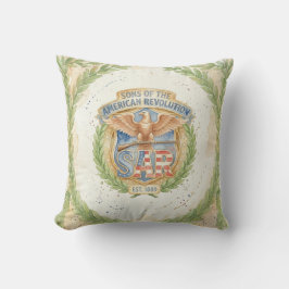 Cojín Decorativo Hijos de la Revolución Americana SAR Est 1889 Orgu