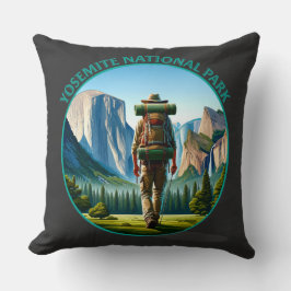 Cojín Decorativo Hiker en el Parque Nacional Yosemite