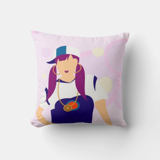 Cojín Decorativo Hip Hop Chica Pillow (Anverso)