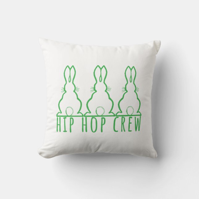Cojín Decorativo Hip Hop Crew Cute Bunny Rabbits (Anverso)