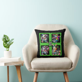 Cojín Decorativo Hip Hop Easter Bunny Buddies, Neon Green |