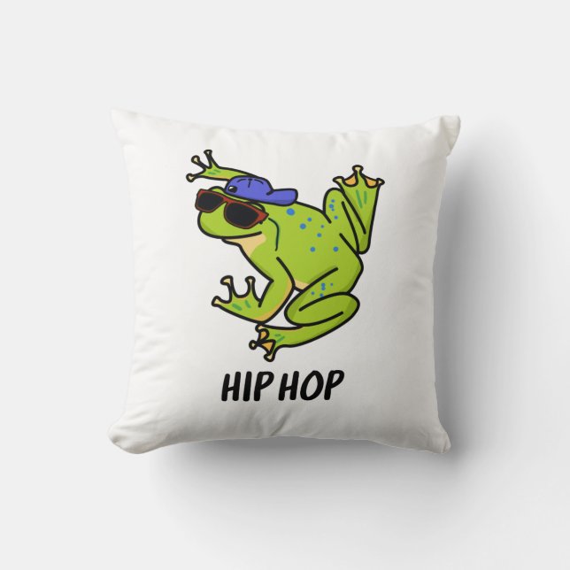 Cojín Decorativo Hip Hop Funny Hopping Frog Pun (Anverso)