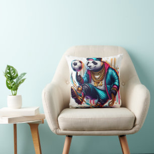 Cojín Decorativo Hip Hop Panda Fútbol de Verano Deportes