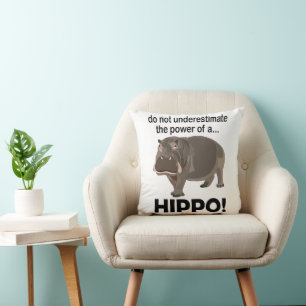 Cojín Decorativo Hipopótamo Animal Divertido Hipopótamo