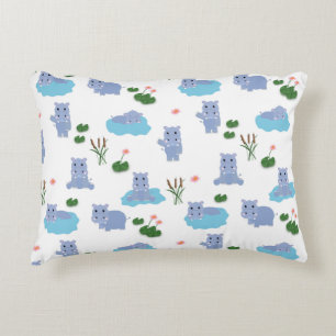 Cojín Decorativo Hipopótamo Lindo Patrón Dormitorio Infantil