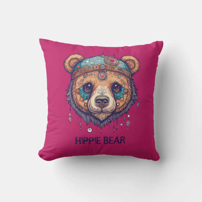 Cojín Decorativo Hippie Bear I (Anverso)