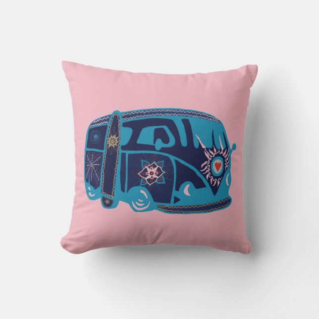 Cojín Decorativo Hippie Van Throw Cushion 41 x 41 cm (Anverso)