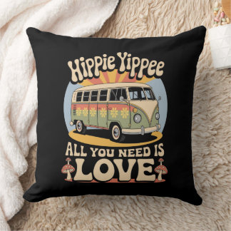 Cojín Decorativo Hippie Yippee - Todo lo que necesitas es amor