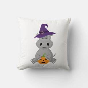 Cojín Decorativo Hippo festivo bruja de Halloween Hippo