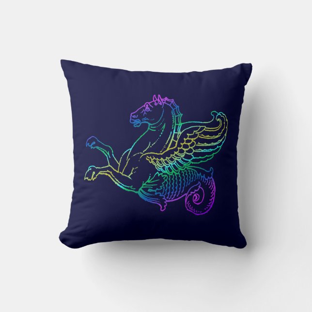 Cojín Decorativo Hippocampus Vintage Art Pillow (Anverso)