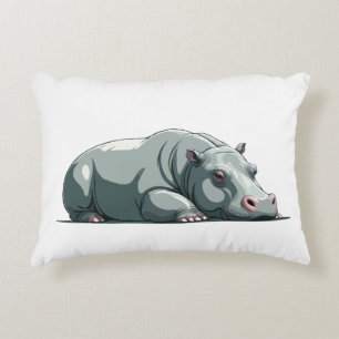 Cojín Decorativo Hippopótamo Calor Adorable Cute Animal Dormido
