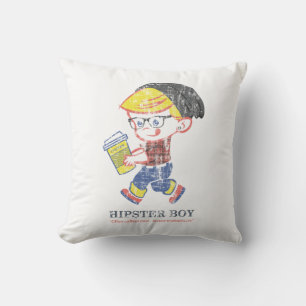Cojín Decorativo Hipster Boy mal angustiado ilustracion de parodia