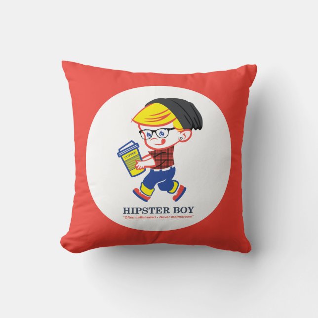 Cojín Decorativo Hipster Boy - Parodia de ilustracion - Cushion (Anverso)