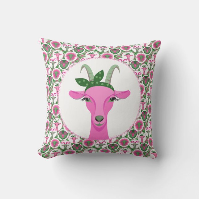 Cojín Decorativo Hipster Goats | por TotallyGoatally™ (Anverso)