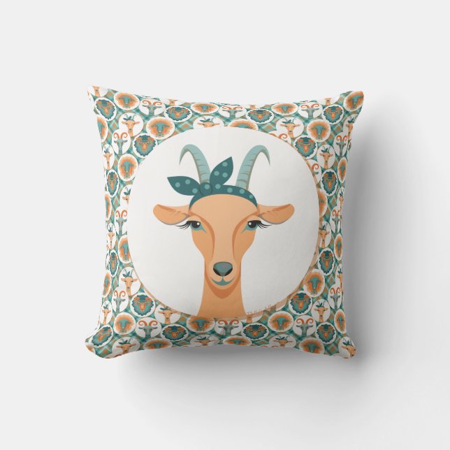 Cojín Decorativo Hipster Goats | por TotallyGoatally™ (Anverso)