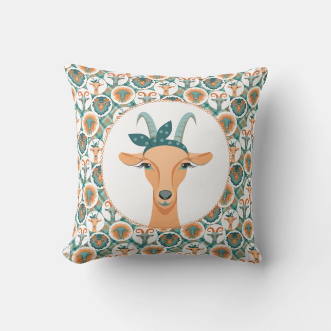 Cojín Decorativo Hipster Goats | por TotallyGoatally™ (Anverso)