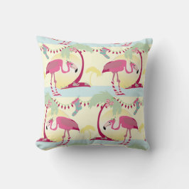 Cojín Decorativo Hipster Navidades Flamingo Palm Holiday Scene