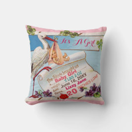 Cojín Decorativo HISTORIA, BEBÉ Y SHAMROCKS Chica Floral Baby Stats